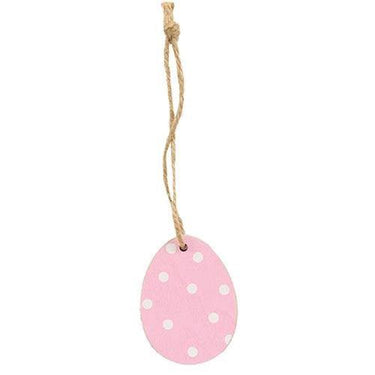 6 Set Wooden Easter Egg Ornaments - The Fox Decor